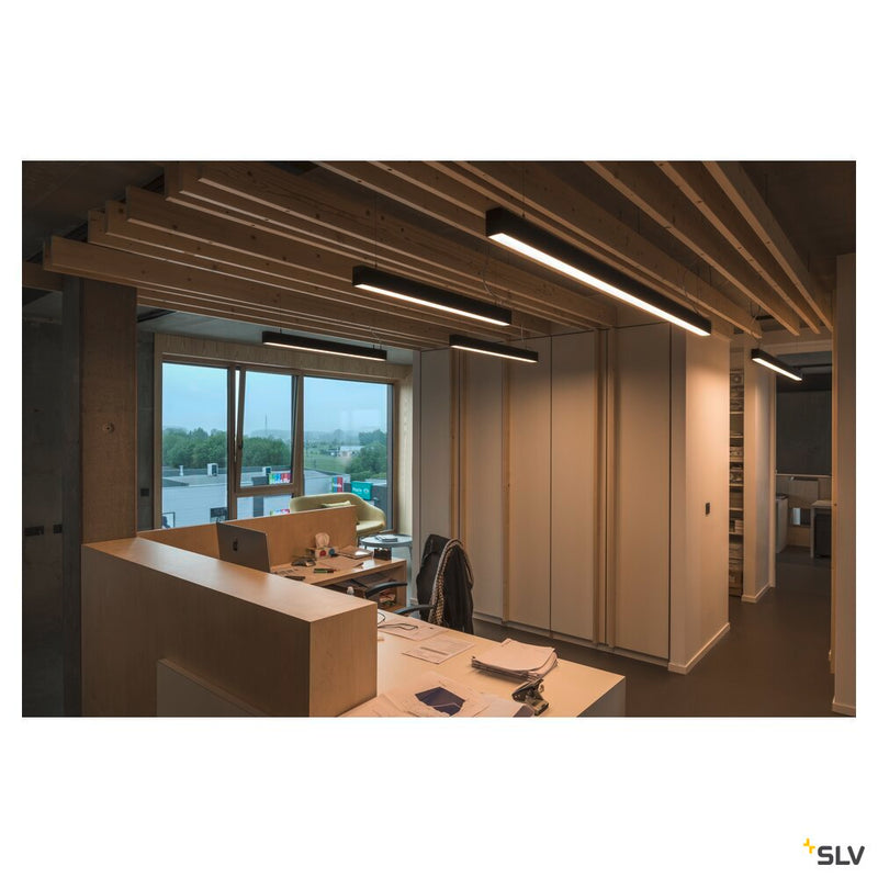 GLENOS, profile pendant light, LED, 4000K, black, 2 m, 85W