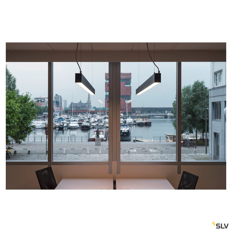 GLENOS, profile pendant light, LED, 4000K, black, 2 m, 85W