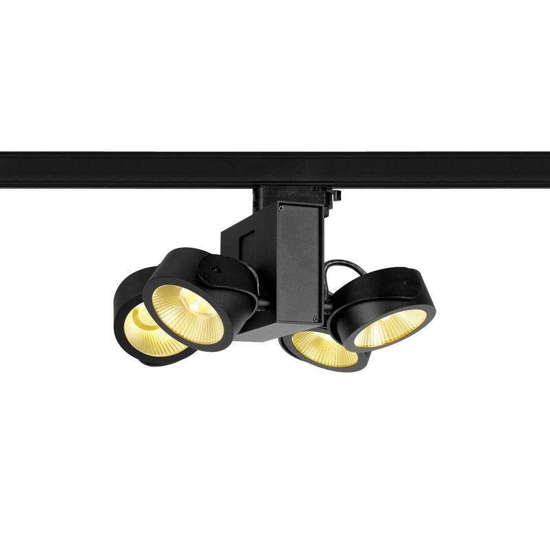 TEC KALU quad, black, 60°, 3000K, incl. 3-circuit adapter