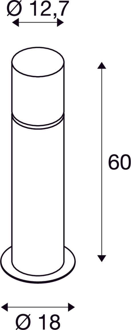 ROX ACRYL 60 Pole, Outdoor floor stand, IP44, stainless steel 304, E27 max 20W