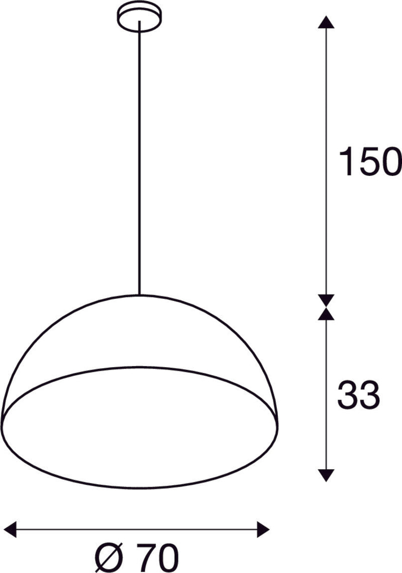FORCHINI 70 PD, Indoor pendant, black/gold, E27, max. 40W