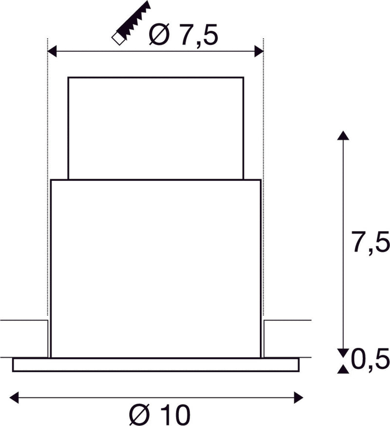 VARU QPAR51 DL, outdoor recessed ceiling light, black/white, IP20/65