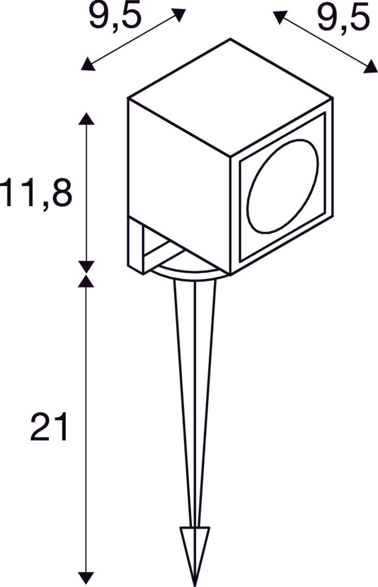 NAUTILUS 10 Spike, LED outdoor ground spike luminaire, rust coloured IP65, 3000K, 45°