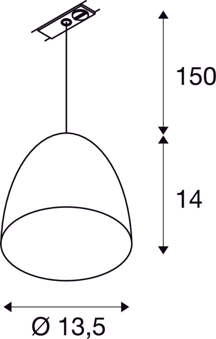 PARA CONE 14 PD pendant, QPAR51, copper 35W, incl. 1-circuit adapter