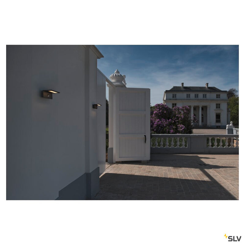 ANGOLUX SENSOR WL, LED Outdoor surface-mounted wall light, IP44, anthracite, 3000K