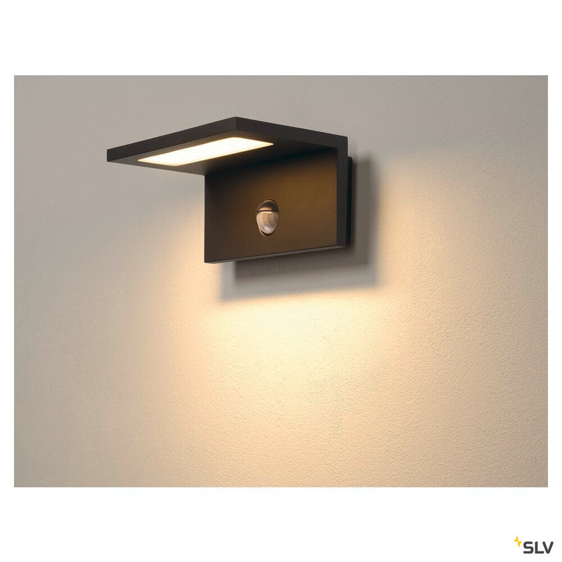 ANGOLUX SENSOR WL, LED Outdoor surface-mounted wall light, IP44, anthracite, 3000K