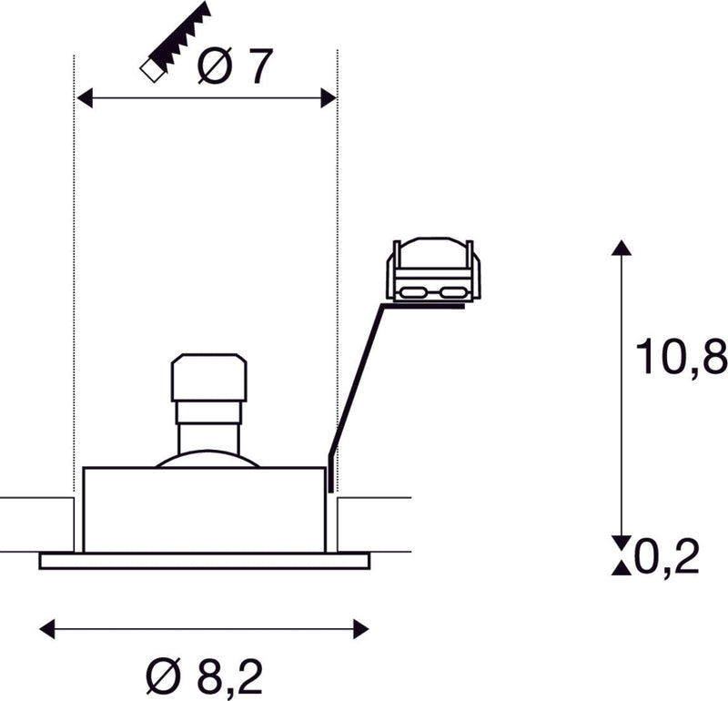 NEW TRIA 68 round, indoor recessed ceiling light, QPAR51 brushed aluminium 50W