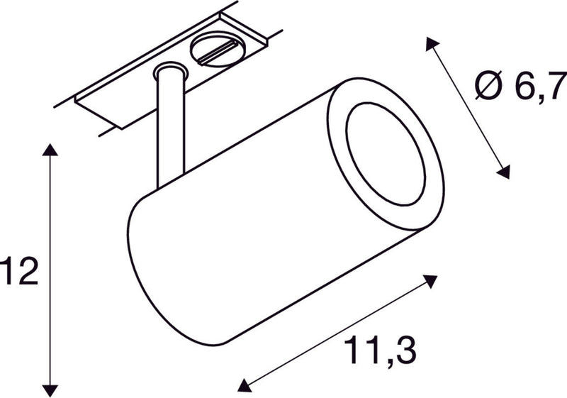ENOLA_B TRACK SPOT, QPAR51 white, 50W, incl. 1-circuit adapter