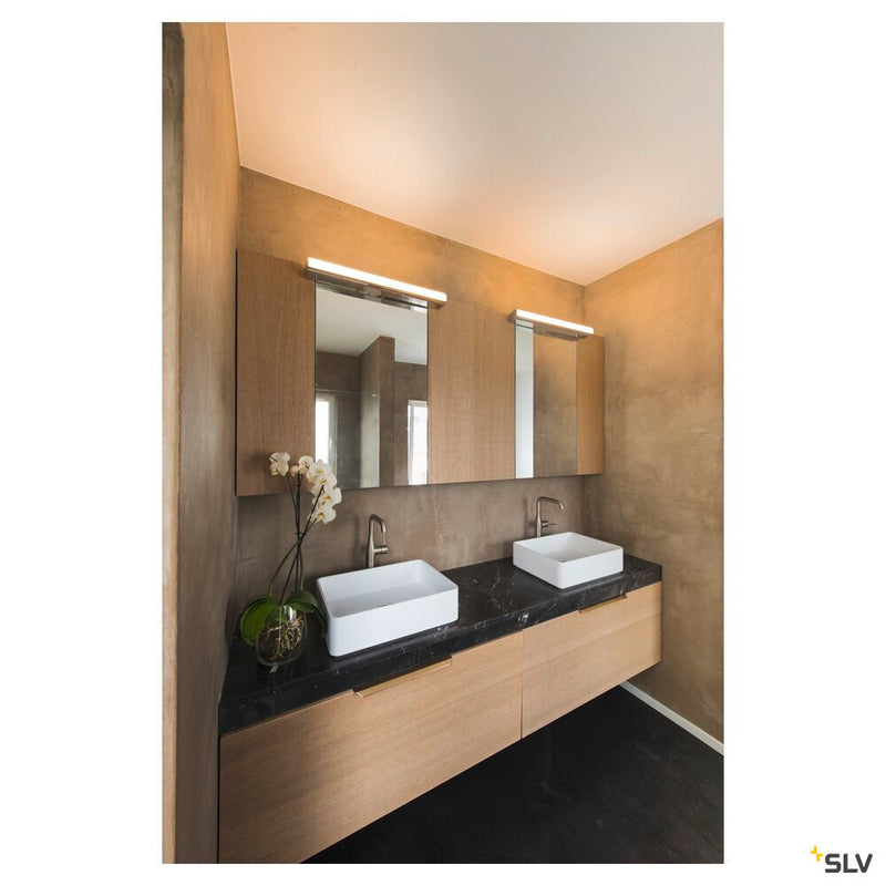 MARYLIN, LED Outdoor surface-mounted wall light, chrome, IP44, 3000K, 15W