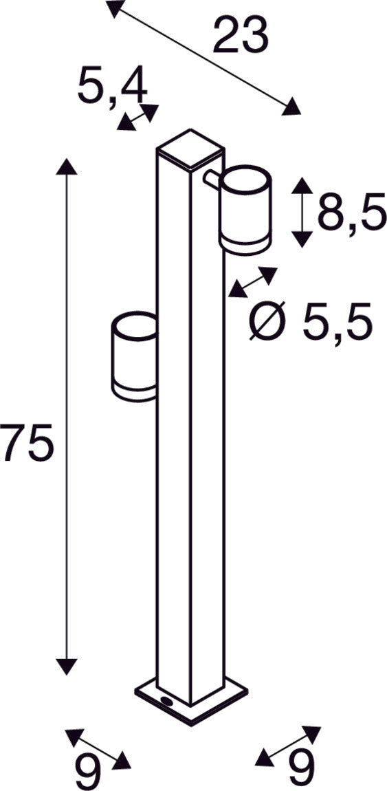HELIA Double Pole, LED outdoor floor stand, anthracite, IP55 3000K