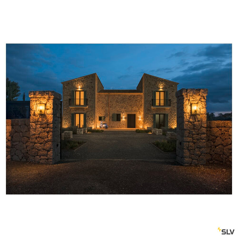 QUADRULO SENSOR WL E27 outdoor surface-mounted wall light, anthracite, including sensor