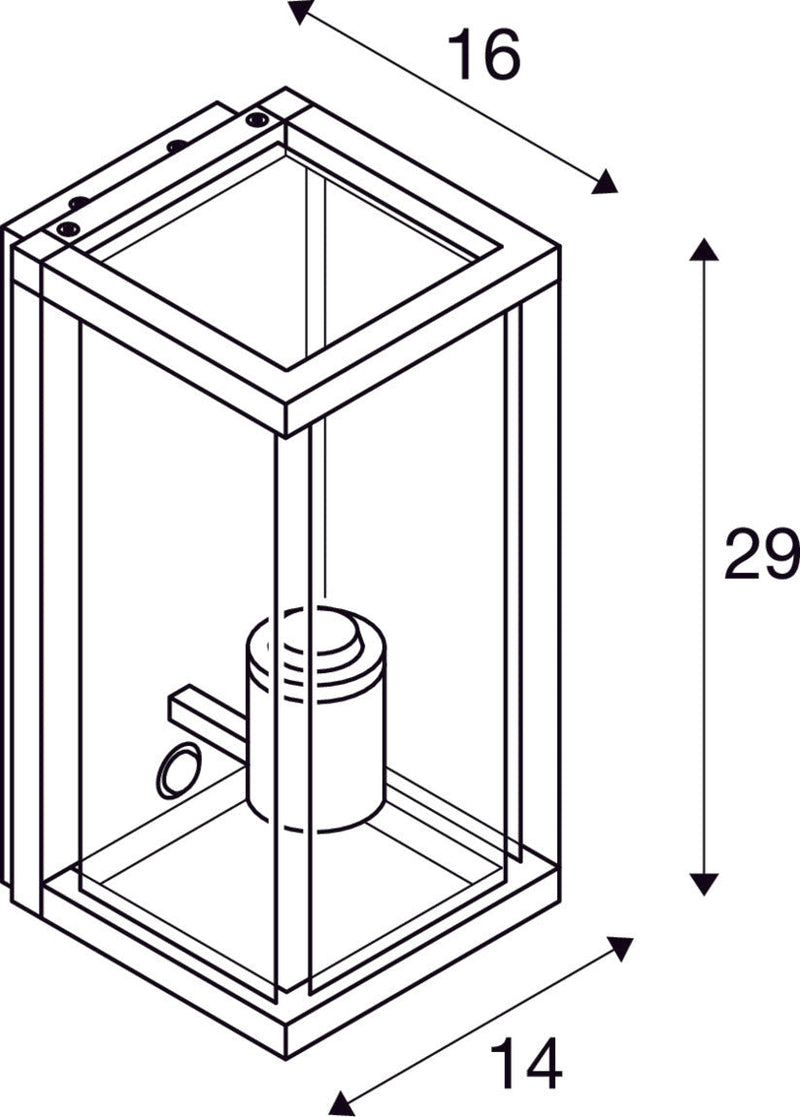 QUADRULO SENSOR WL E27 outdoor surface-mounted wall light, anthracite, including sensor