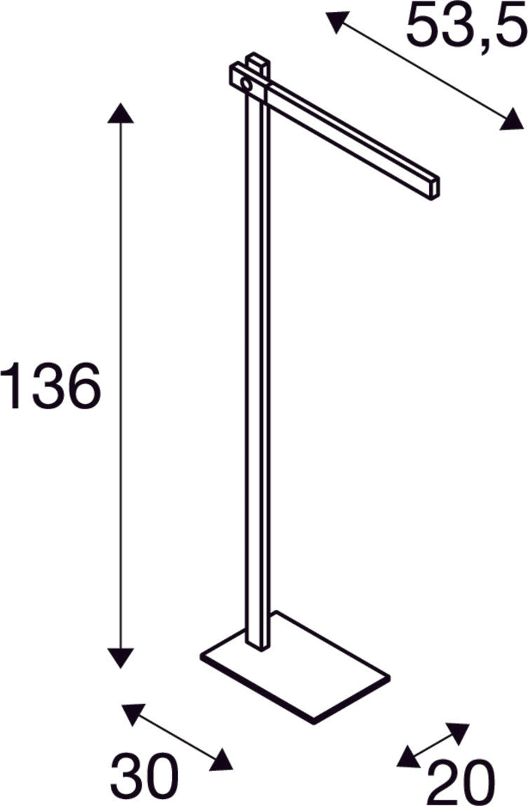 MECANICA PLUS FL, indoor LED floor stand, 2700-6500K, black