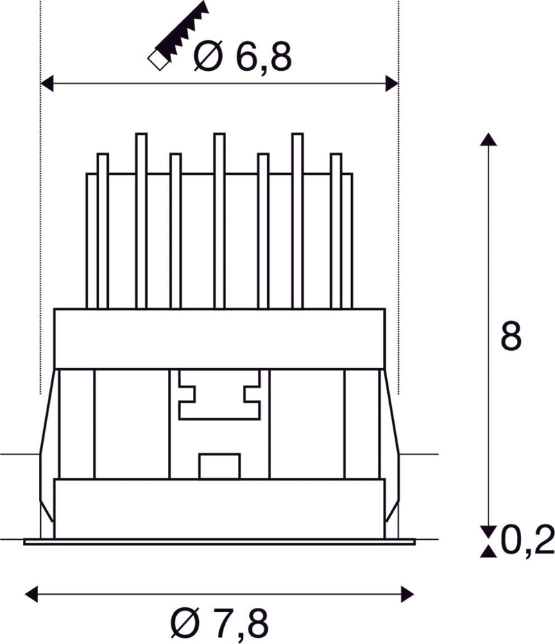 HORN MAGNA LED outdoor recessed ceiling light, black/gold, 3000K, 25°
