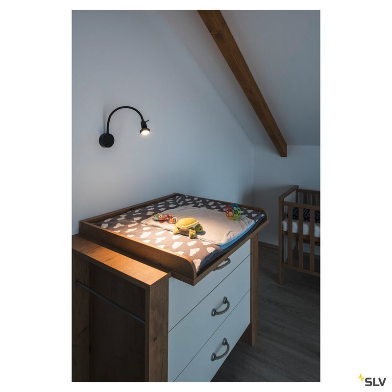 DIO FLEX PLATE QPAR51 WL indoor surface-mounted wall light, black