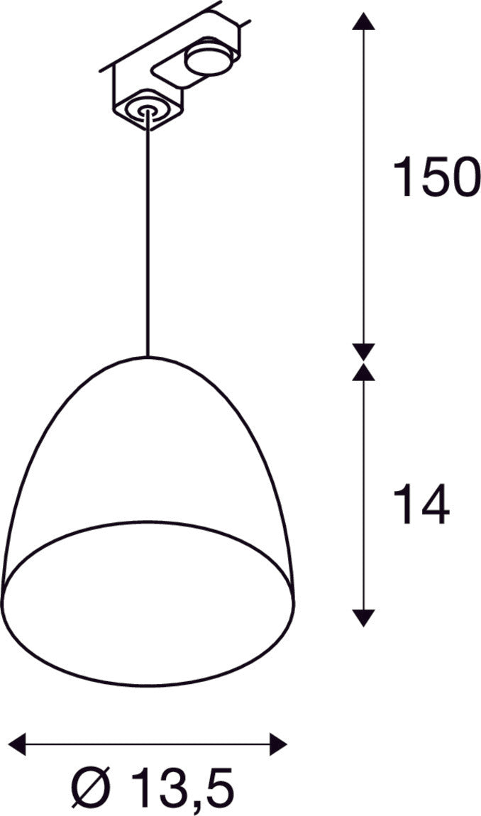 PARA CONE 14 PD pendant, QPAR51, copper 35W, incl. 3-circuit adapter