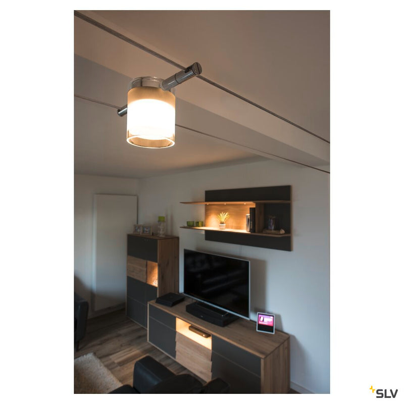 COMET, cable luminaire for the TENSEO low voltage cable system, 2700K, chrome