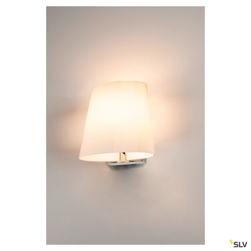 COUPA QT14, Indoor LED recessed wall light, chrome, frosted glass