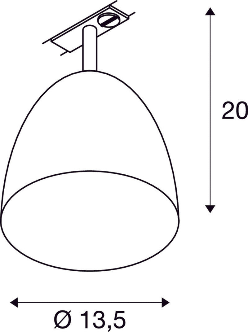 1~ PARA CONE 14 QPAR51, 1-circuit system luminaire, copper/white, incl. 1-circuit adapter