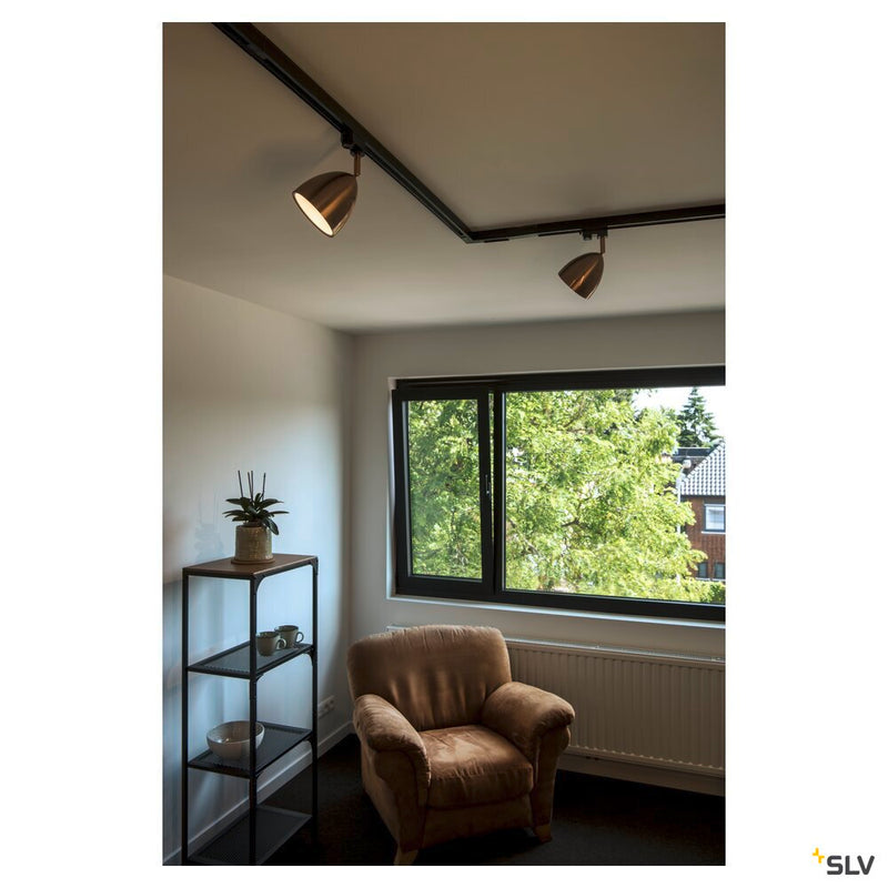 3~ PARA CONE 14 QPAR51, 3-circuit system luminaire, copper/white, incl. 3-circuit adapter