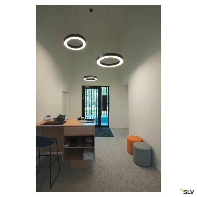 MEDO RING 60 DALI, Indoor LED pendant, black, 3000K