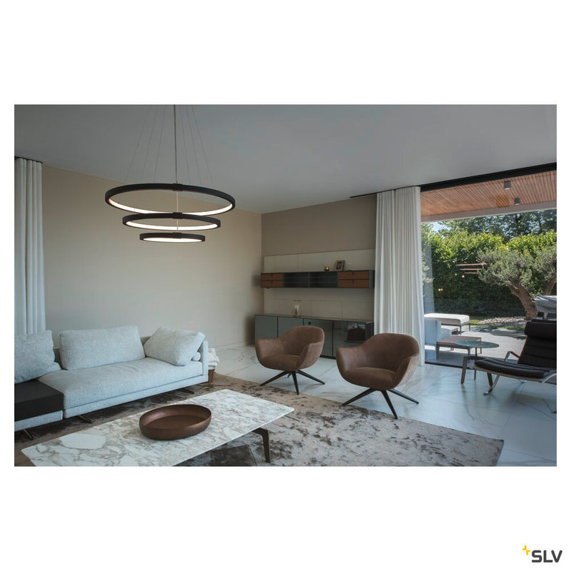ONE TRIPLE DALI, Indoor LED pendant, black, 3000/4000K