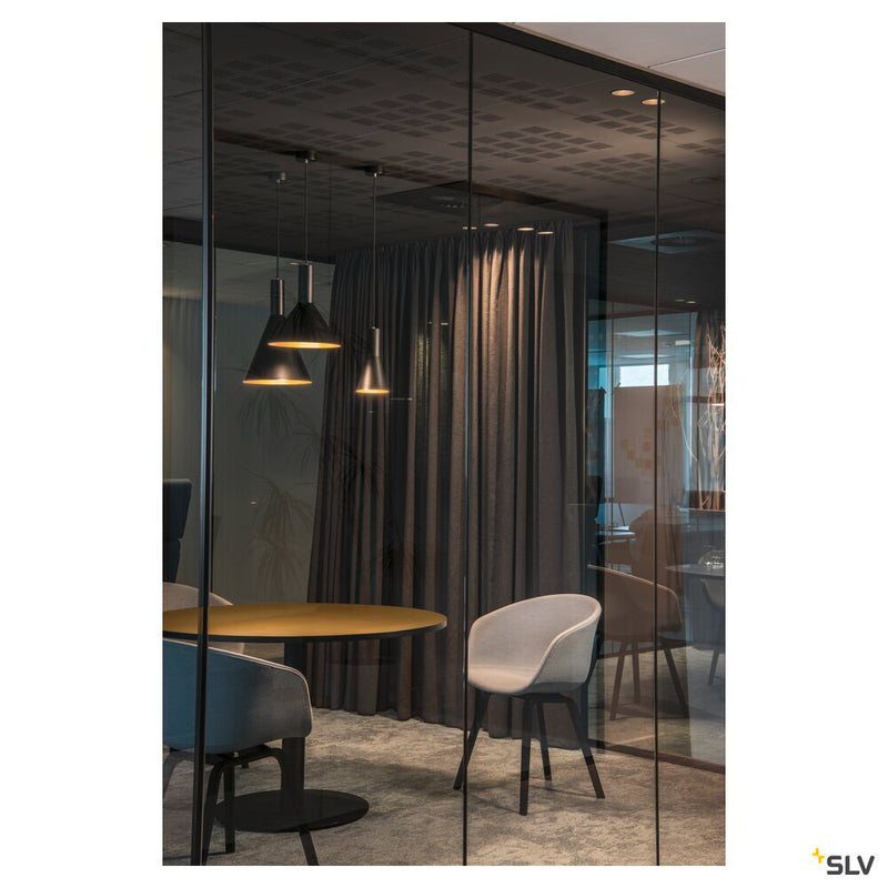 PHELIA 275 E27, Indoor pendant, black/gold