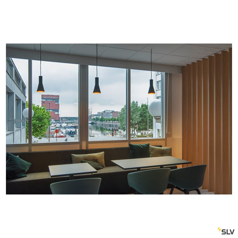 PHELIA 130 E27, Indoor pendant, black/gold