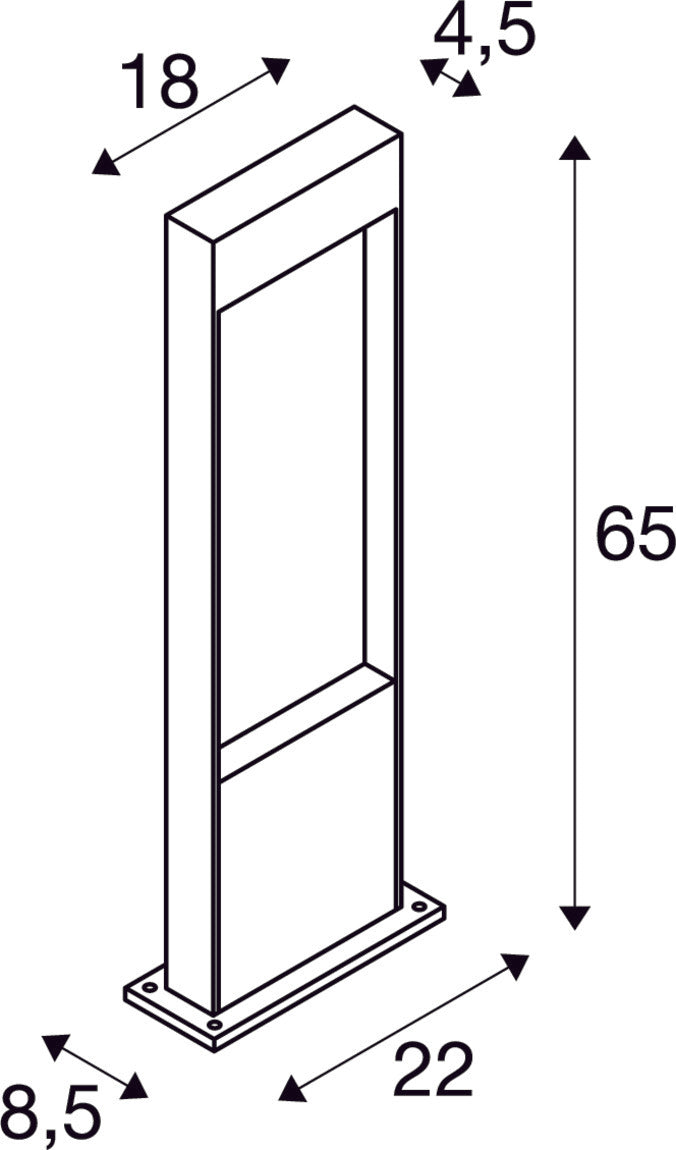 FLATT POLE 65, Outdoor LED floor stand, 3000K, IP65, anthracite