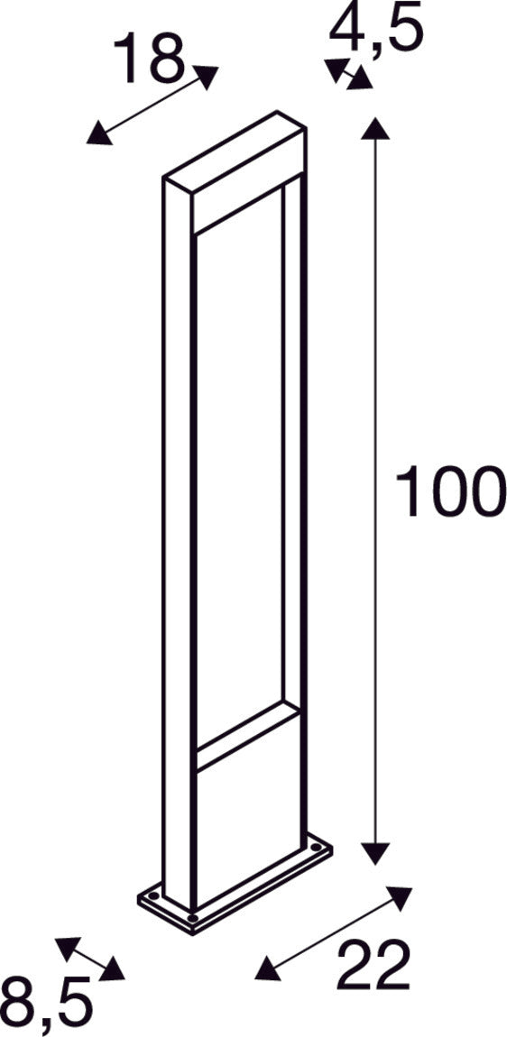 FLATT POLE 100, Outdoor LED floor stand, 3000K, IP65, anthracite
