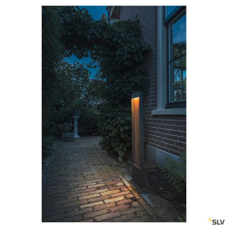 FLATT POLE 100, Outdoor LED floor stand, 3000K, IP65, anthracite/brown