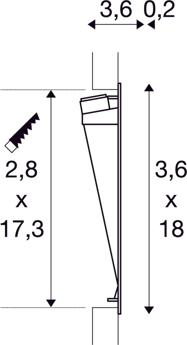 NOTAPO II, Indoor recessed wall light 3000K white