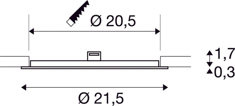 SENSER 24, Indoor LED recessed ceiling light round white 3000K