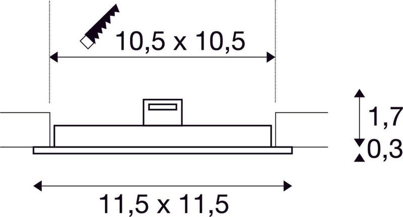 SENSER 12, Indoor LED recessed ceiling light square white 3000K