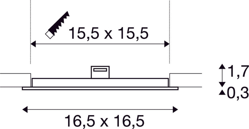 SENSER 18, Indoor LED recessed ceiling light square white 3000K
