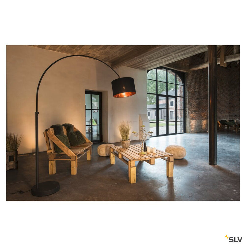 FENDA, lamp shade, round, black/copper, Ø/H 45.5/28 cm