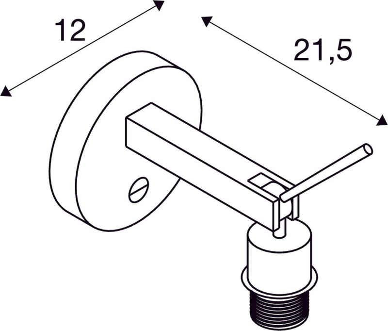 FENDA E27, Indoor surface-mounted wall light in white without shade