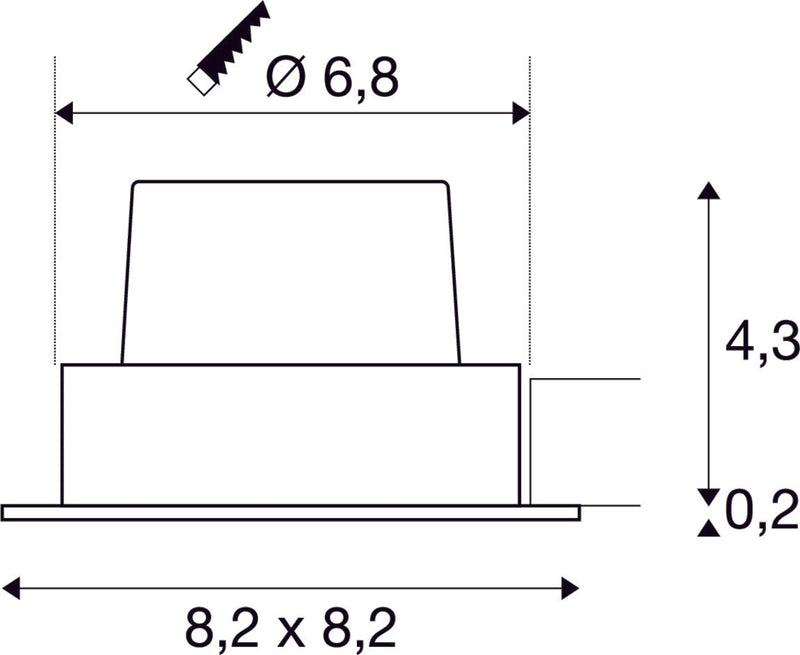 NEW TRIA 68 I CS, Indoor LED recessed ceiling light white 2700K square
