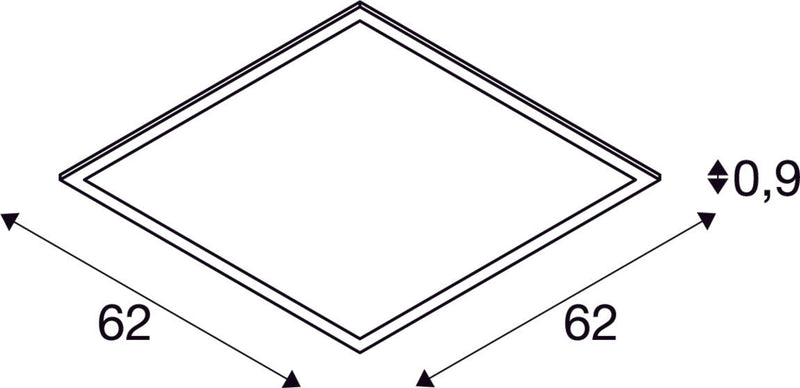 LED PANEL 620x620, Indoor LED recessed ceiling light white 4000K UGR<19