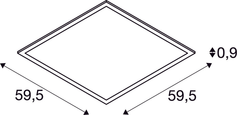 LED PANEL 600x600, Indoor LED recessed ceiling light white 3000K UGR<19