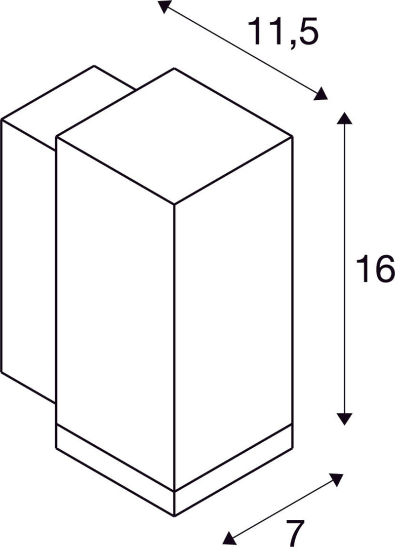 ENOLA SQUARE S, single outdoor LED surface-mounted wall light anthracite