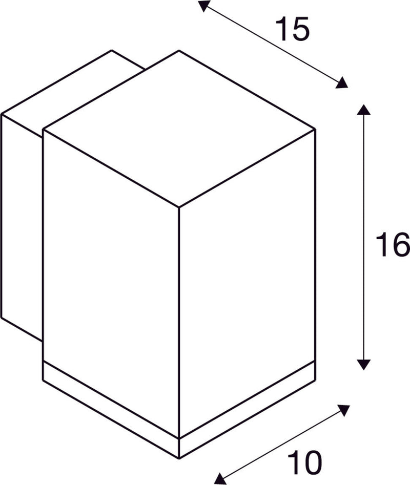 ENOLA SQUARE M, single outdoor LED surface-mounted wall light anthracite