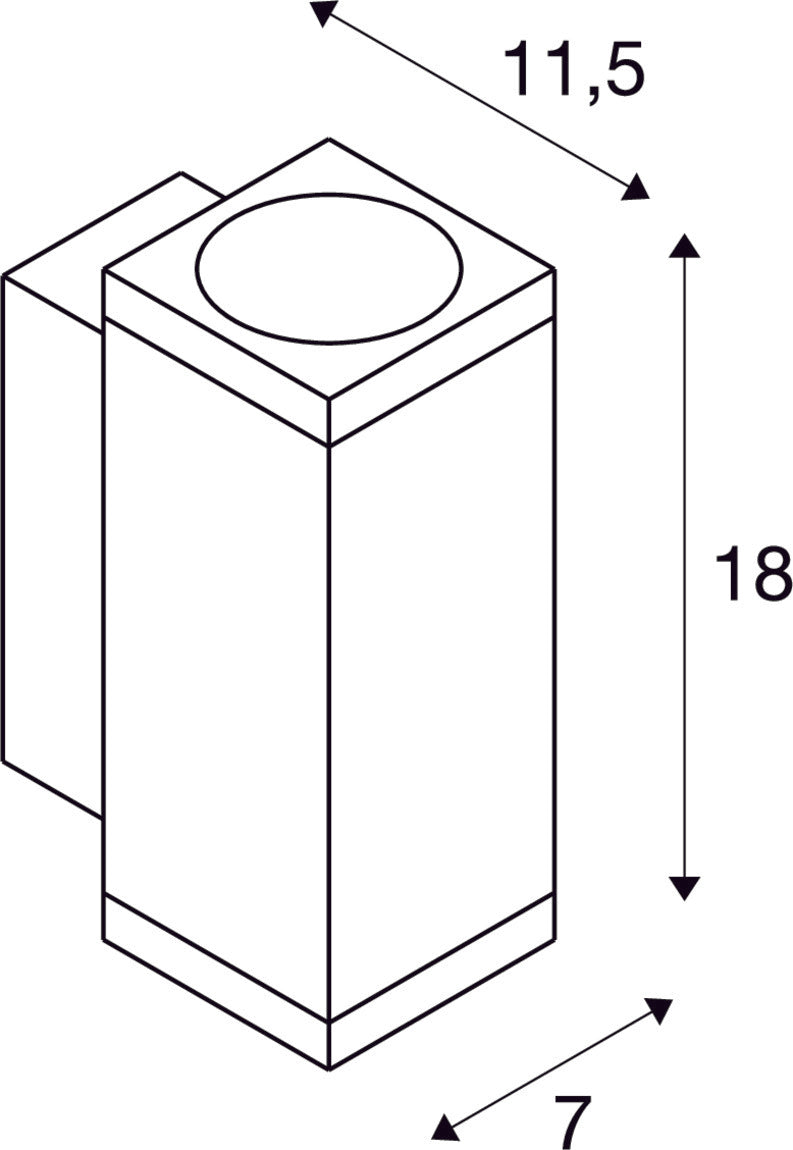 ENOLA SQUARE UP/DOWN S, outdoor LED surface-mounted wall light anthracite