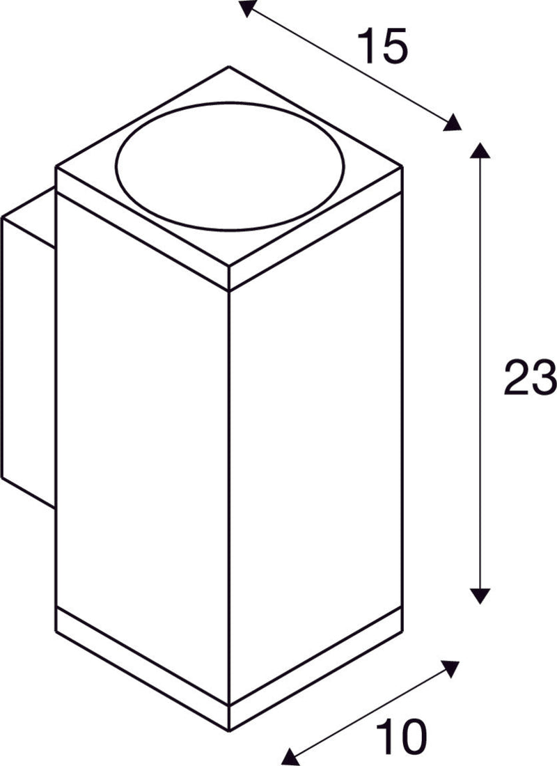 ENOLA SQUARE UP/DOWN M, outdoor LED surface-mounted wall light anthracite