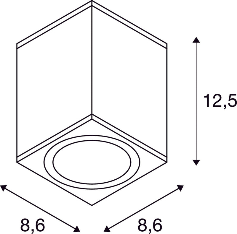 ENOLA SQUARE S, outdoor LED surface-mounted ceiling light anthracite