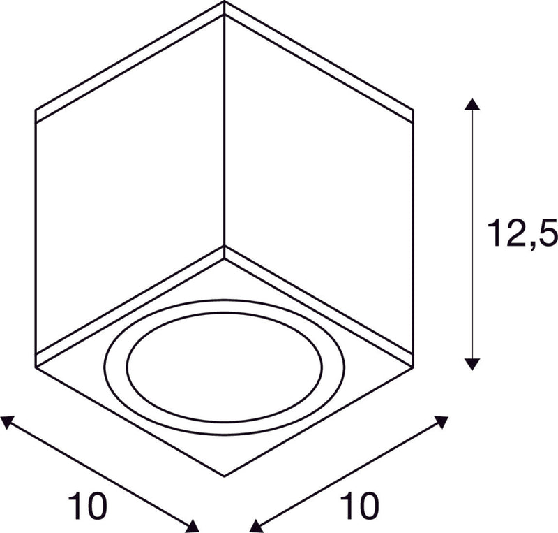 ENOLA SQUARE M, outdoor LED surface-mounted ceiling light anthracite