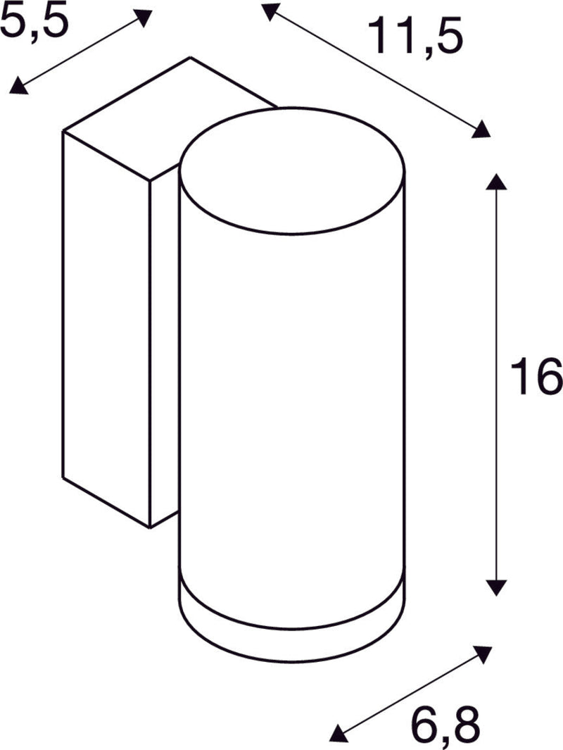 ENOLA ROUND S, single outdoor LED surface-mounted wall light anthracite