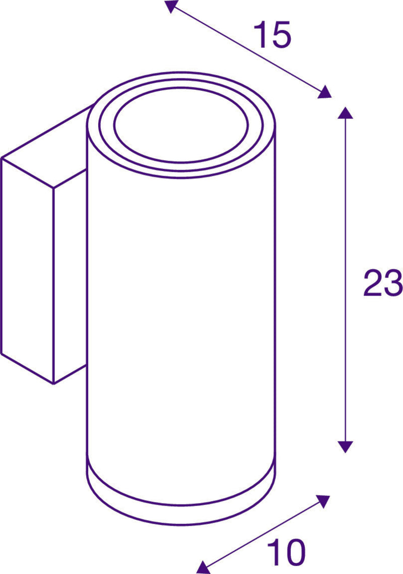 ENOLA ROUND UP/DOWN M, outdoor LED surface-mounted wall light anthracite