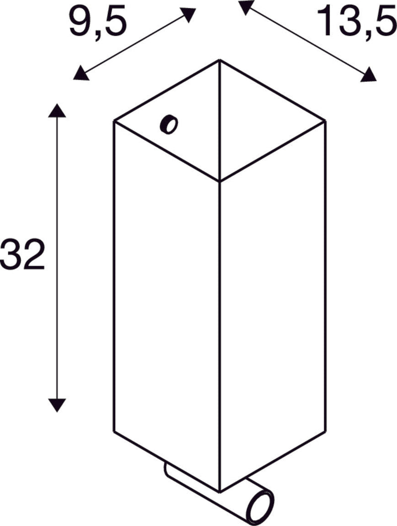 QUADRASS SPOT, indoor surface-mounted wall light with LED spotlight and E27 socket, black