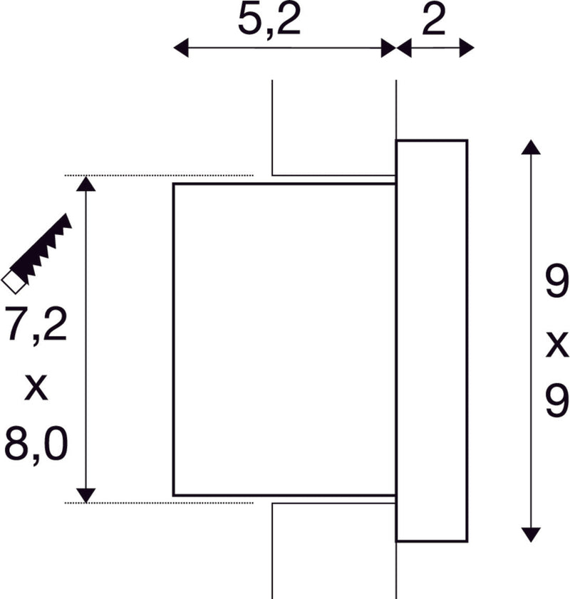 QUAD FRAME 9, indoor LED recessed wall light 3000K white